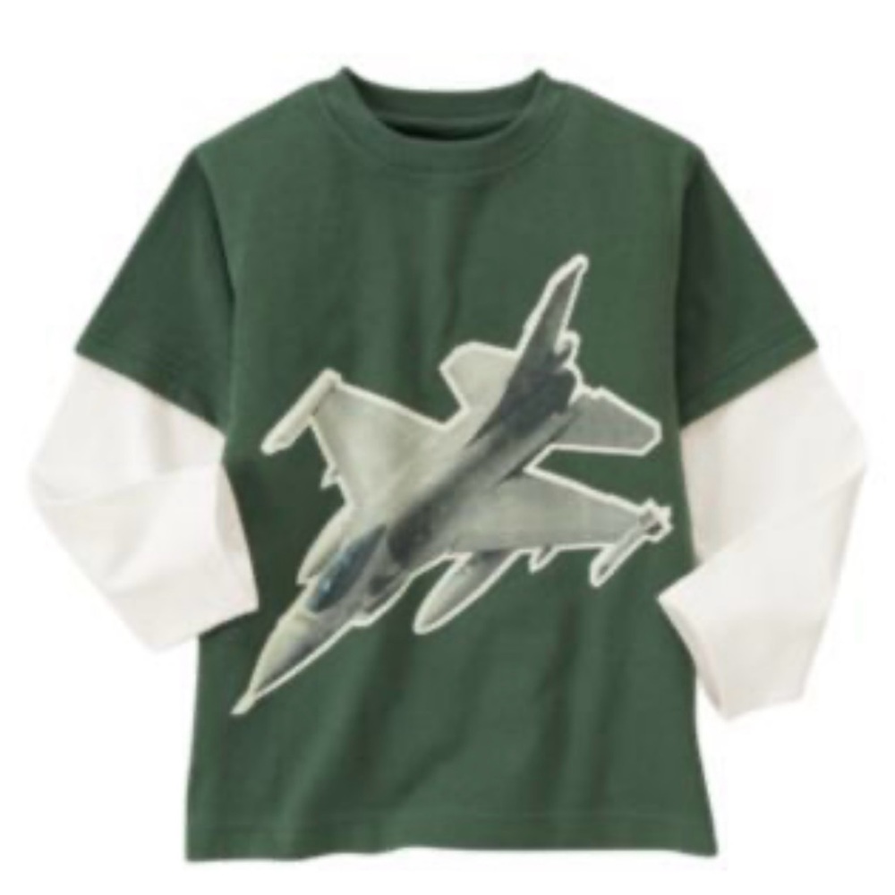 NWT GYMBOREE GRIZZLY LAKE GREEN LONG SLEEVE JET TEE SIZE 12